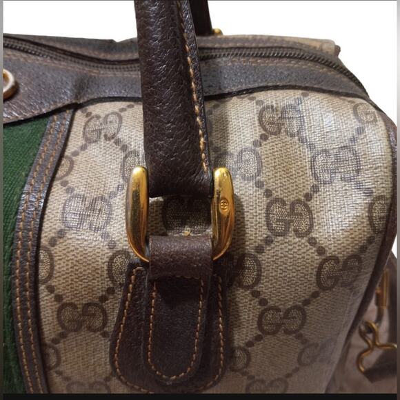 VTG Gucci Ophidia Stripe Boston Brown Doctor Bag - Picture 3 of 10